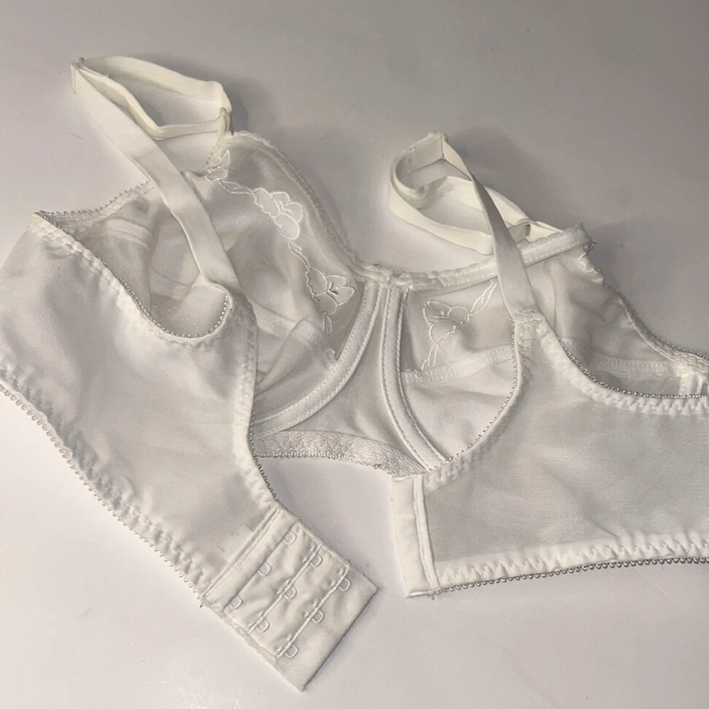 Bali®‎ Flower White Full-Figure Underwire Bra 0180 Sz 38C - Picture 12 of 16